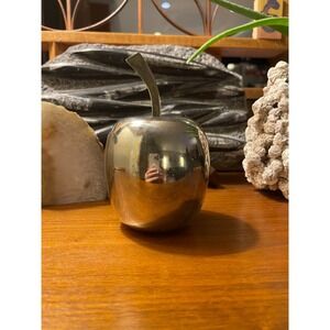 Vintage Chrome Apple - Decorative Object/Apple Decor